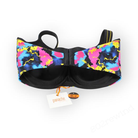 UK 34GG Panache SportsBra 5021A Underwire HighImpact Convertible ElectricPrint - Picture 3 of 7